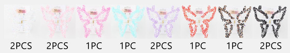 3.9" Stone Butterfly Hair Claw Clip Asst Colors .68 each