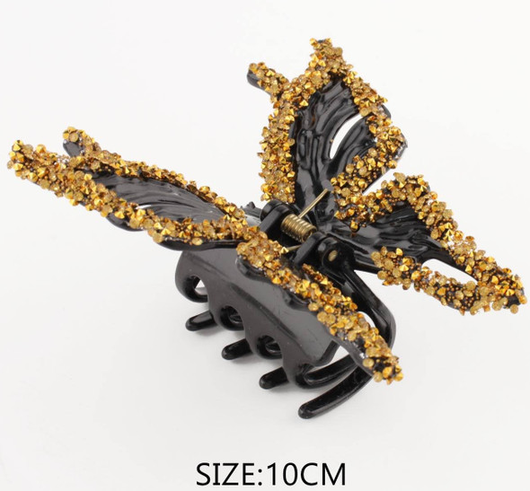 3.9" Stone Butterfly Hair Claw Clip Brown Tone .68 each