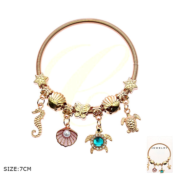 Spring Style Gold & Silver Ocean Charm Bracelet .68 each