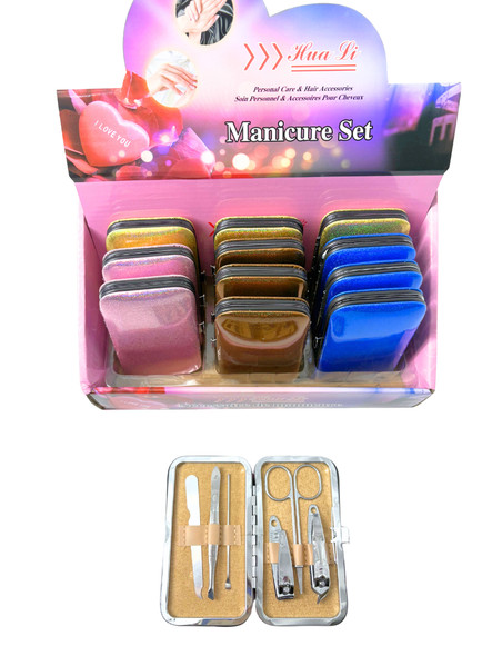 6-Pc Manicure Set in Padded Metallic Case 12 sets per display bx  $1.50 each  set 