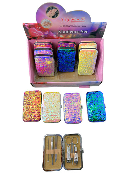 6-Pc Manicure Set in Padded Holographic Case 12 sets per display bx  $1.50 each  set 