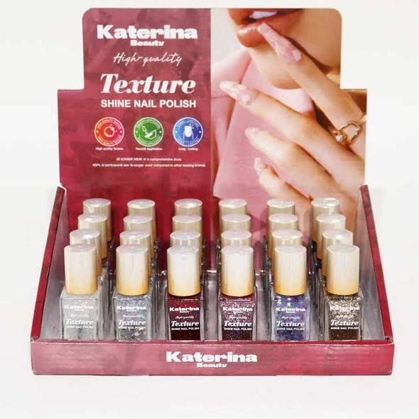 High Quality Texture Shine Nail Polish 24 pcs per display box .75 each