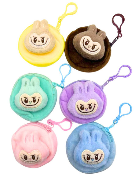 Cute Monster Plush Coin Purses with Clip .68 each
