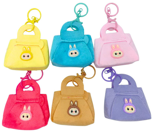 3.5" Cute Monster Mini Plush Handbag Keychain .68 each