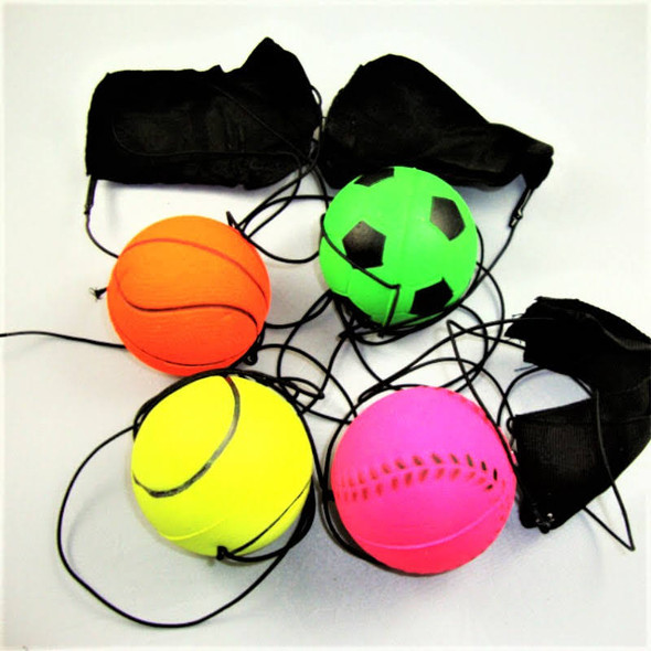 2" Neon Color Rubber Sports Style Return Boomerang Ball 2-dz Bx .79 each