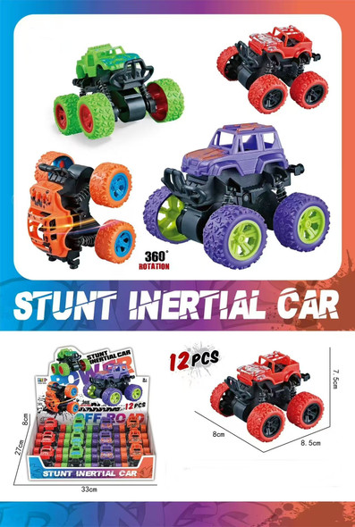3.4" Off-Road Stunt 4x4 Friction Powered Vehicles 360° Rotation .75 each