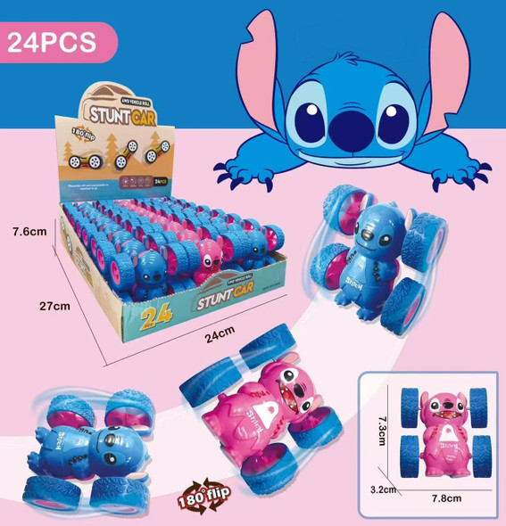 2.9" Novelty Stunt Car Flip Pull Back 180° Rolling Toy 24 PCS Display .66 each