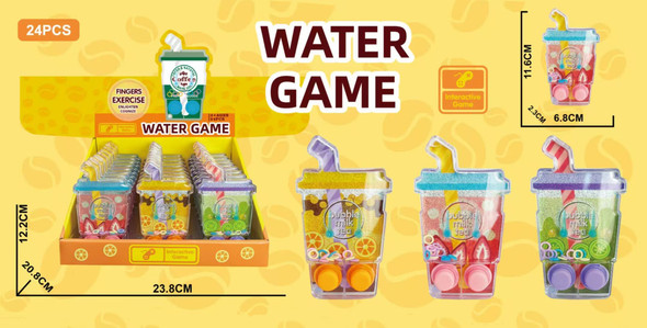 4.5" Bubble Tea Water Ring Game Interactive Finger Toy 24 PCS Display (10046) .75 each