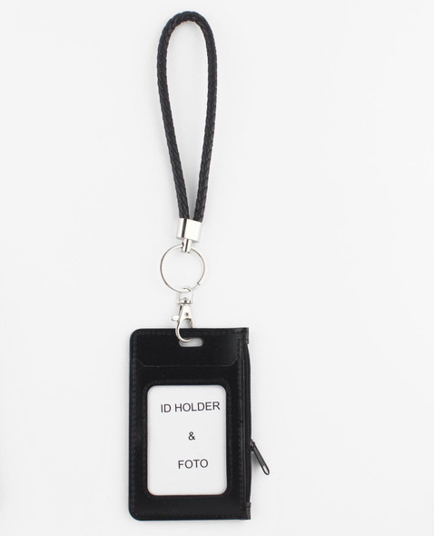 All Black Faux Leather ID Holder Wallet with Wristlet Strap .68 each