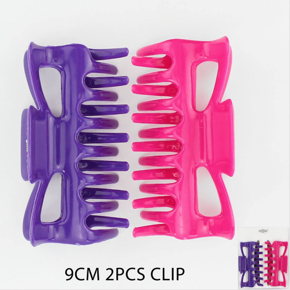 3.5" 2 Pc Set Claw Hair Clips Asst Colors .68 each set