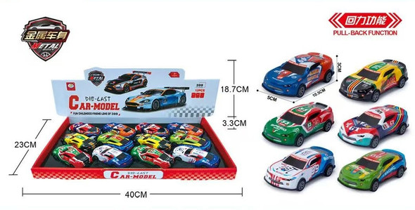 4.1" Die-Cast Pull-Back Race Cars 12 pcs per display .75 each