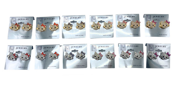 0.7" Cute Novelty Crystal Stone Clip-on Earrings .68 each pair