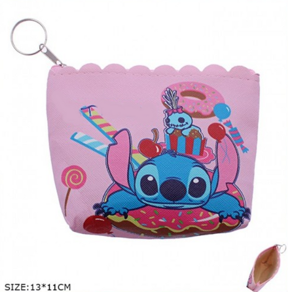 5" DBL Side Printed Novelty Zipper Coin Purse w/ Keychain (0404R6) .68 each