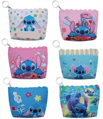 5" DBL Side Printed Novelty Zipper Coin Purse w/ Keychain (0404R6) .68 each