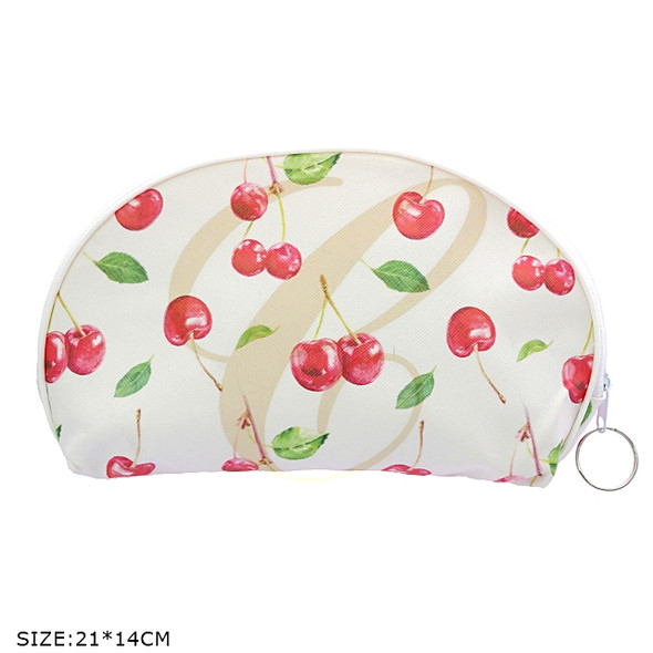 8.2" x 5.5" Cherry Print Zipper All Purpose Cosmetic Bag .68 each