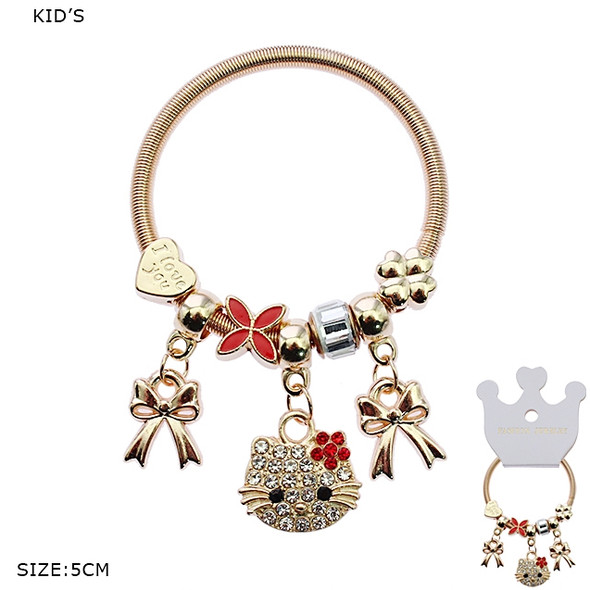 Kids Gold & Silver Spring Style Bracelet w/ Bow Charms .68 each