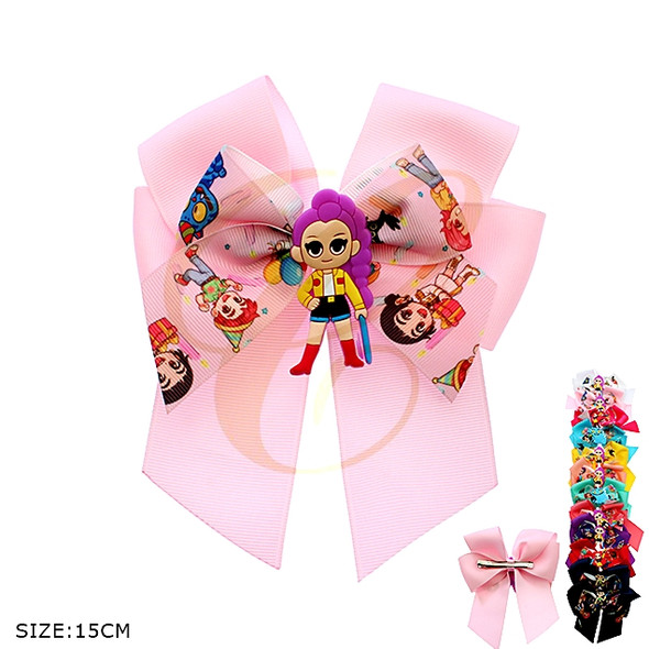 5.9" Novelty Print Gator Clip Hair Bow (1274) .68 each