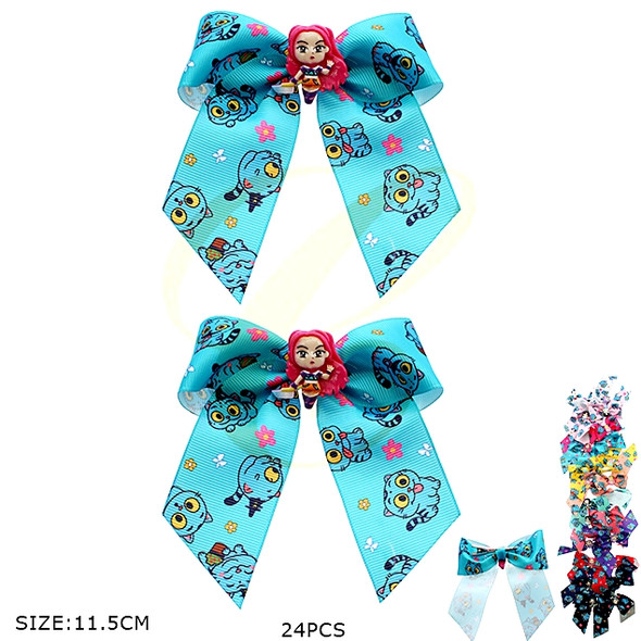 4.5" Novelty Print Gator Clip Hair Bow 24 pcs pack (1277) .34 each