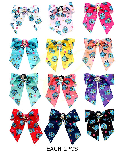 4.5" Novelty Print Gator Clip Hair Bow 24 pcs pack (1277) .34 each
