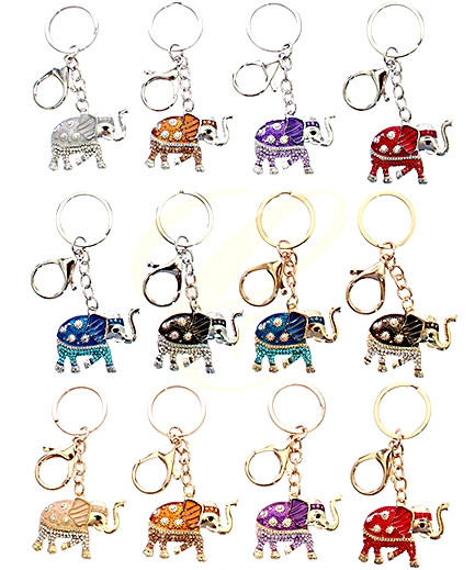 4.1" Rhinestone Elephant Keychain Bag Charm .68 each