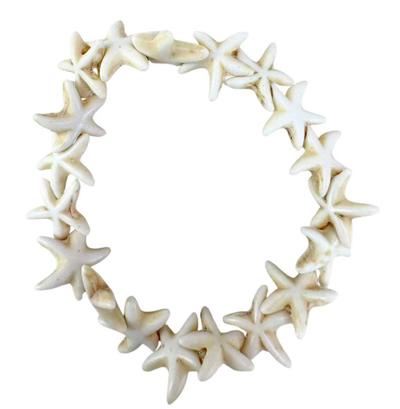 Starfish Shaped Ivory Color Stone Stretch Bracelet .68 each