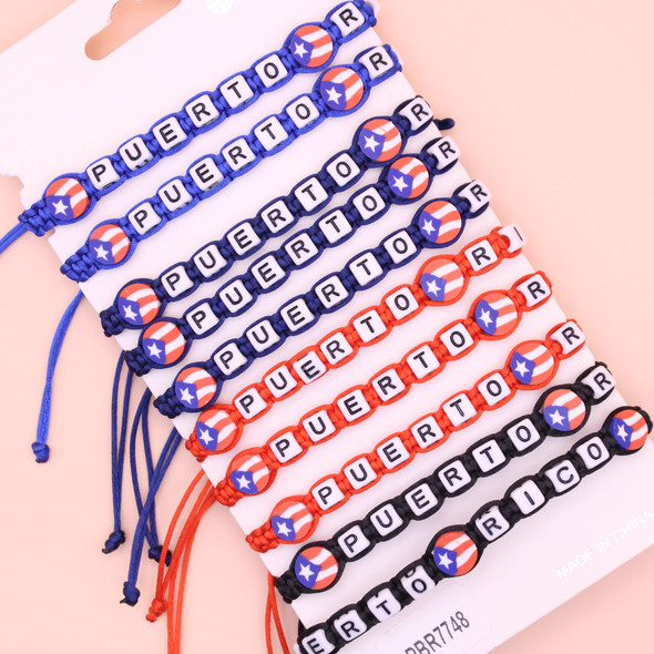 Puerto Rico Letters Beaded Bracelet .68 each