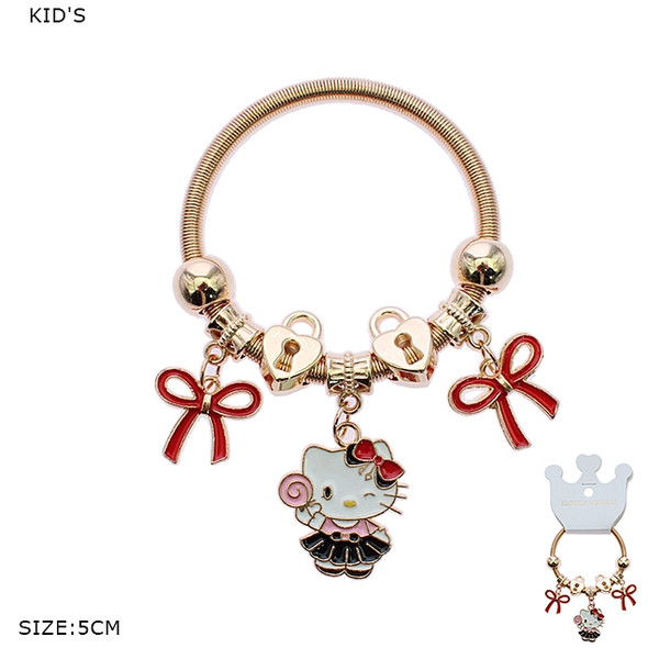 Kids Spring Style Gold & Silver Charm Bracelet with Novelty Charms (2419) .68 each