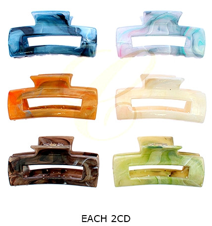 4.1" Marble Acrylic Hair Claw Clip .68 each