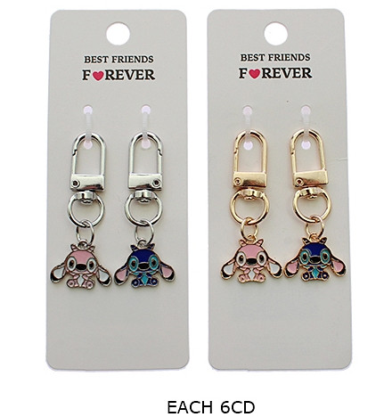 2 Pc Set Best Friends Forever Novelty Bag Charm Keychain (0552) .68 each set