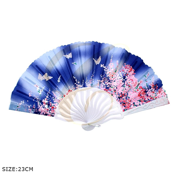 9" Floral Butterfly Folding Hand Fan Asst Colors .68 each