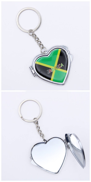 Jamaica Flag Heart Keychain Mirror .82 each