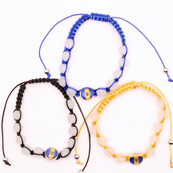 Barbados Flag Macrame Bracelets .68 each