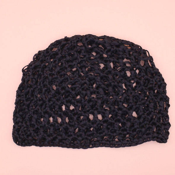 All Black Crochet Net Caps 12 per pack .75 each