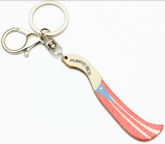 Puerto Rico Machete Knife Wooden Keychain .68 each