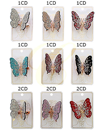 2" Sparkling Crystal Butterfly Hair Claw .68 each