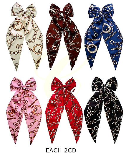 15.7" Hi Fashion Long Tail Gator Clip Hair Bow .68 each