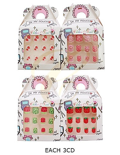 Kids Mixed Design 12 Pack Pre Glued Nails (0248) .68 each set