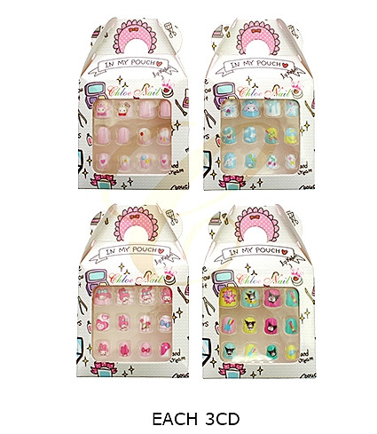 Kids Mixed Design 12 Pack Pre Glued Nails .68 each set