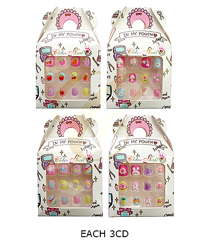 Kids Mixed Design 12 Pack Pre Glued Nails .68 each set