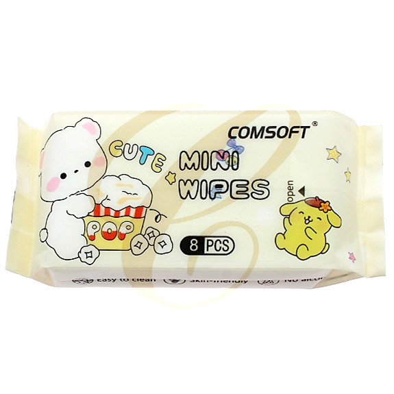 Novelty Mini Portable Wipes 16 pcs per display box (0755) .56 each