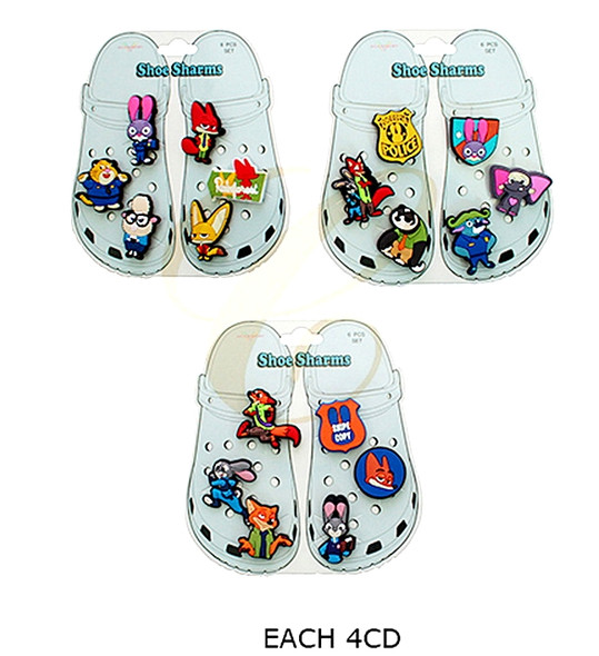 6 Pk Set of Shoe Charms Novelty Theme (1548) .75 per set
