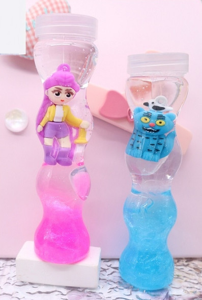 6.2" Large Crystal Mud Slime Jar with Novelty Figurines 12 pcs per display box .87 each