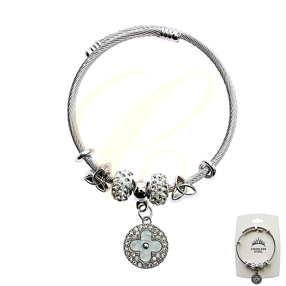 Hi Fashion Charm Stainless Steel Wire Bracelet .68 each