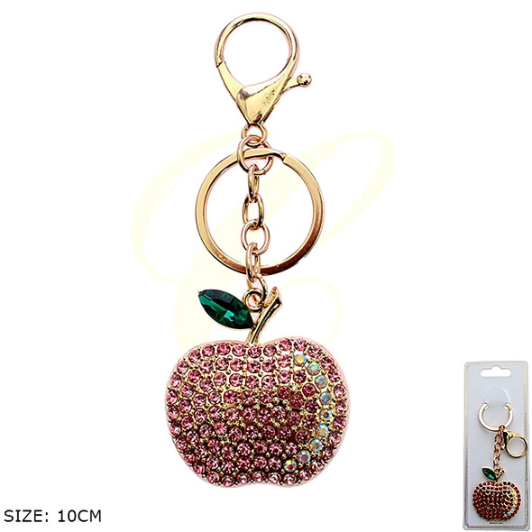 3.9" Rhinestone Apple Keychain .68 each