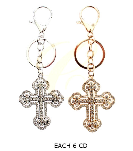 4.7" Rhinestone Cross Keychain .68 each