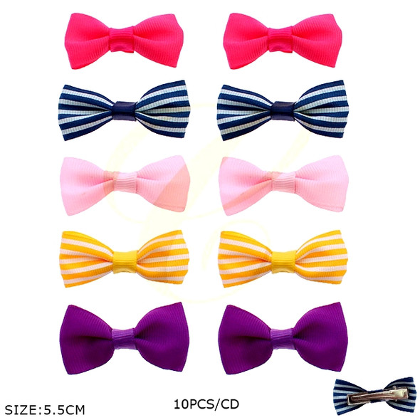 10 Pc Set 2" Stripe Gator Clip Bows .68 per set
