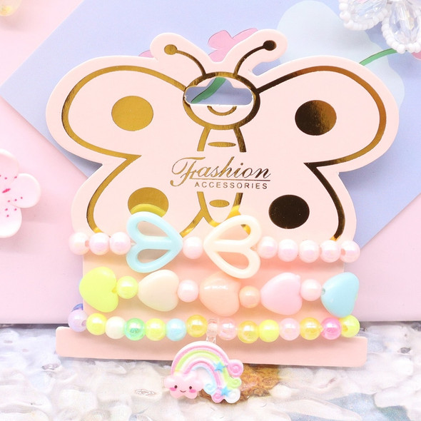 3 Pc Set Kids Beaded Bracelet with Colorful Candy Beads & Charms .68 each set