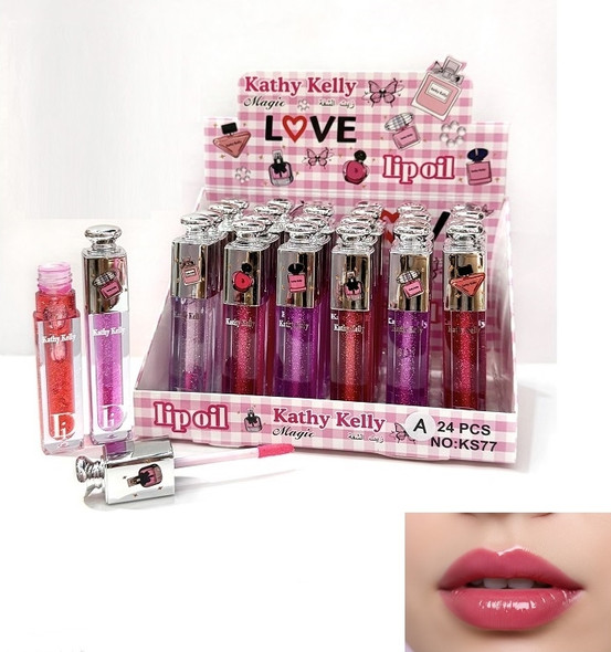 Magic Love Hydrating Glossy Lip Oil with Shimmer 24 PCS Display Box .75 each