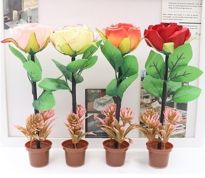 Beautiful Asst Color Rose In A Pot Pen .68 each