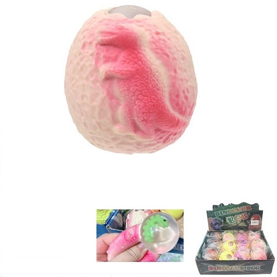 3" Squeeze Dinosaur Egg w/ Pop Up Dino 12 pcs per box .75 each